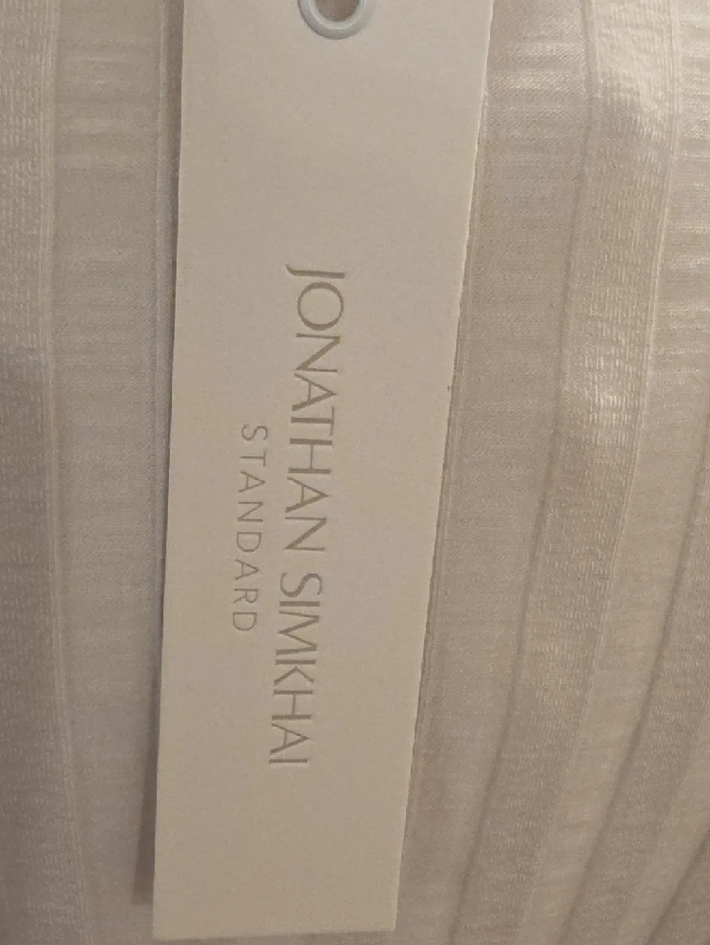 Jonathan Simkhai Cream Ribbed Polo Top size L new with tags - Picture 6 of 9